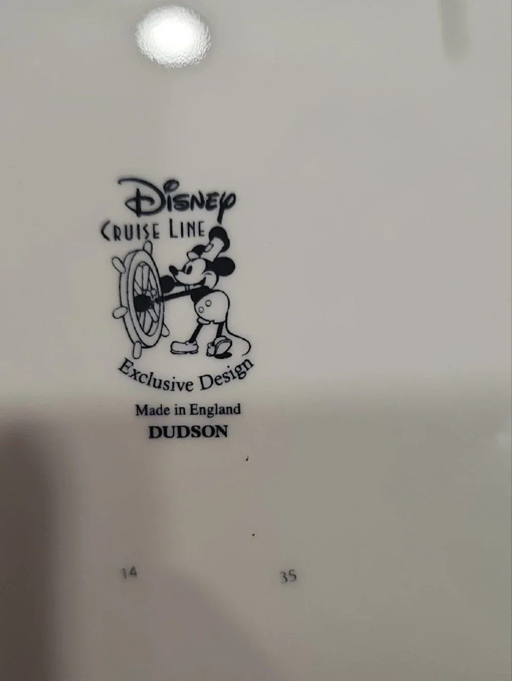 Disney White Dinner Plates with Burgundy and Gold Trim - Set of 2